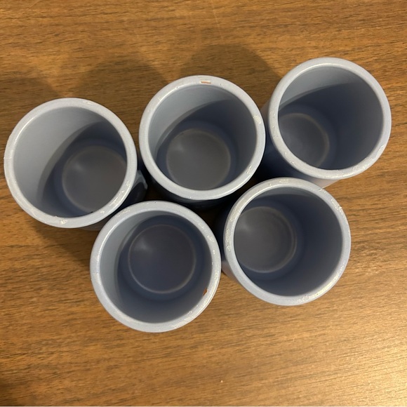 LOT OF 5 La Fermiere PERIWINKLE BLUE Cermer Glazed Terra Cotta Yogurt Pots - Picture 3 of 7